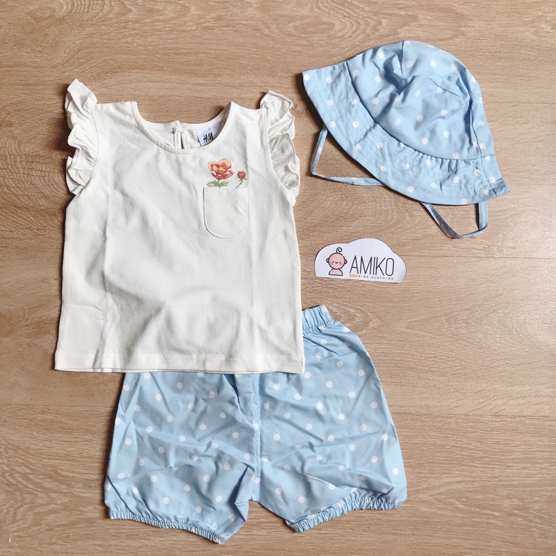 Set HM kèm mũ bé gái