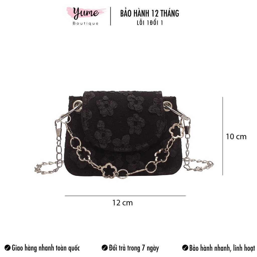 Túi Mini Đeo Chéo Nữ, Túi Nhỏ Phong Cách Hàn Quốc Dễ Thương Phối Dây Xích Yu56
