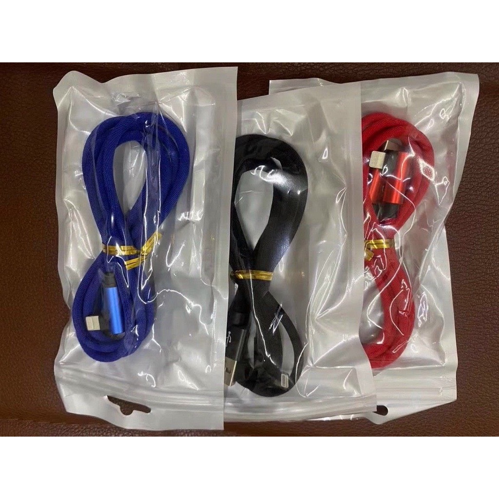 Cáp Dù Sạc Nhanh 2a Dài 1m2 Chân Vuông IPhone, Dây Bền Sạc Ổn Định | BigBuy360 - bigbuy360.vn