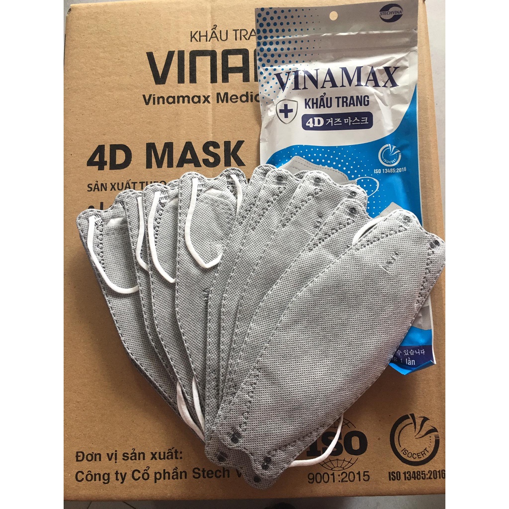 Túi 10 cái khẩu trang KF94 VINAMAX 4D Hàn Quốc