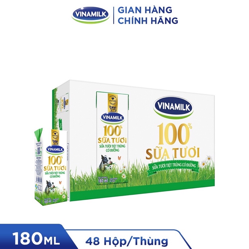 thùng  48hộp sữa Vinamilk có đường (180ml)