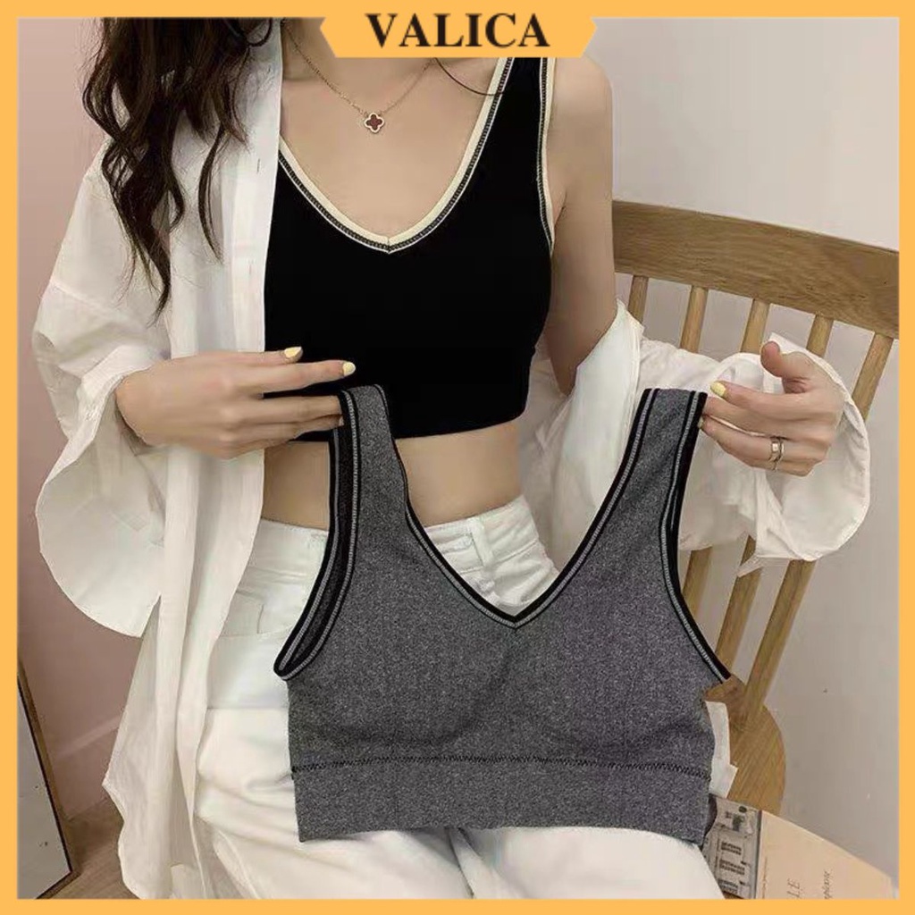 Áo bra tập gym yoga - Bra nữ chất cotton co dãn mút mỏng thoáng mịn VALICA  B2.0