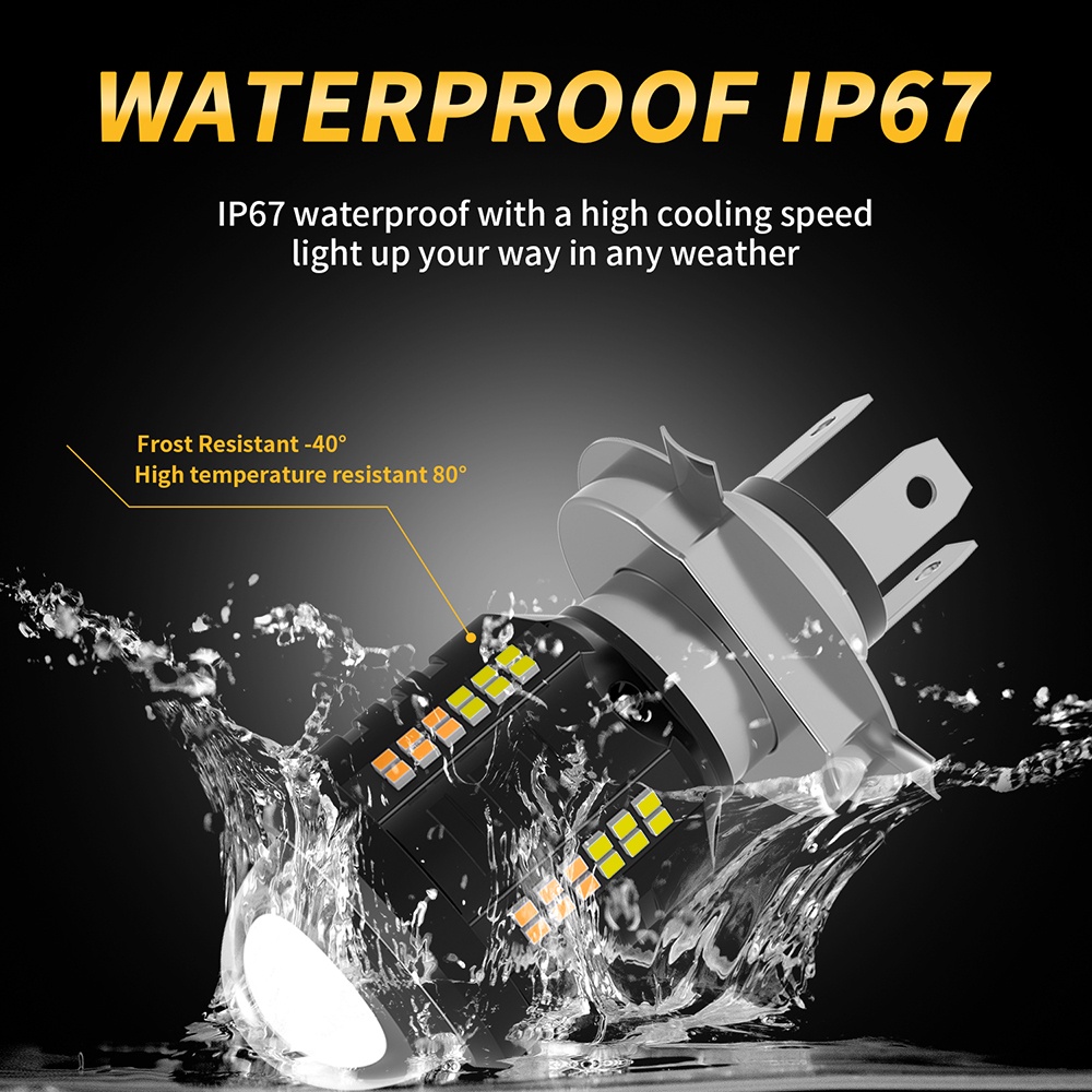 1 Đèn Pha LED H4 H6 T19 P15D BA20D DC12V-60V Siêu Sáng Dành Cho Xe Mô Tô