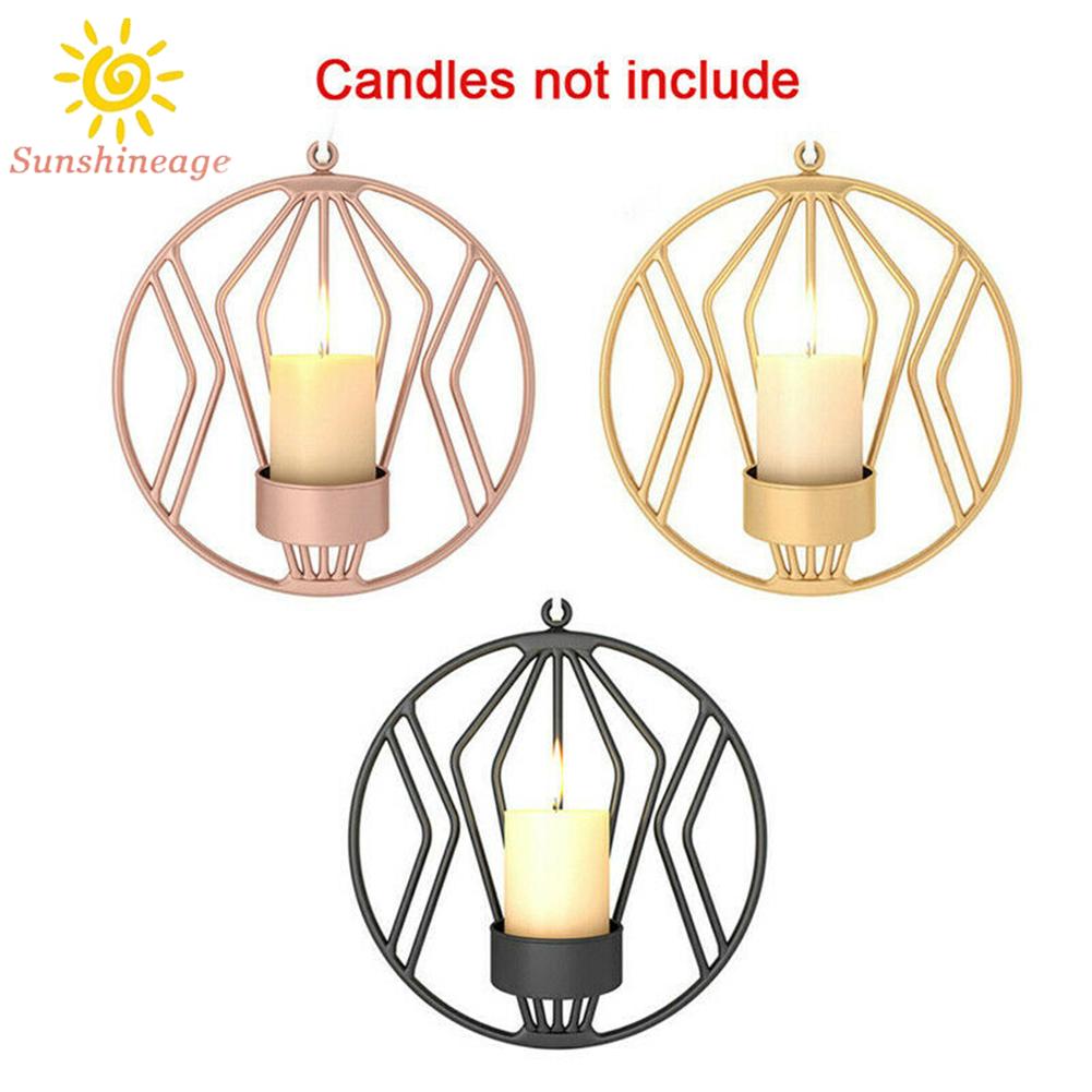 Candle Holder Cage 3D Hanging Lantern Decoration Iron Home Decor Geometric Wall Candle Holder Sconce High Quality