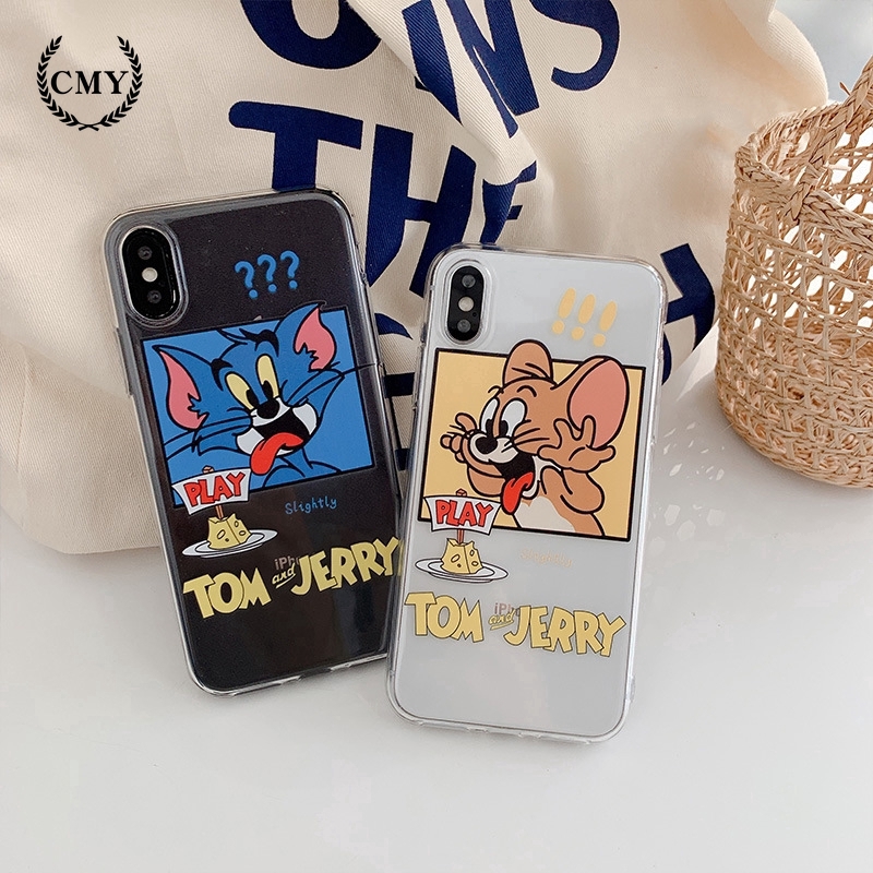 Ốp điện thoại in hoạ tiết hoạt hình Tom/Jerry cho iPhone11 11Pro 11pro Max X XR XS XS MAX 6 7 8 plus SE