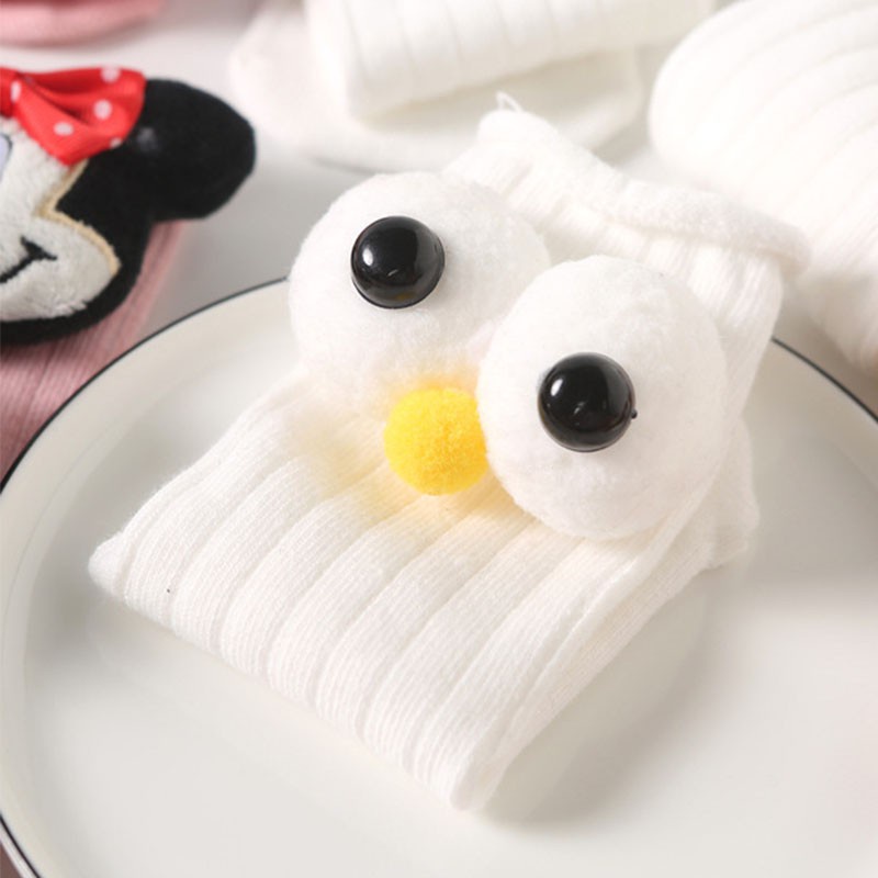 Vớ Cotton Cổ Cao Họa Tiết Hoạt Hình Dễ Thương Thời Trang Thu Đông Cho Bé