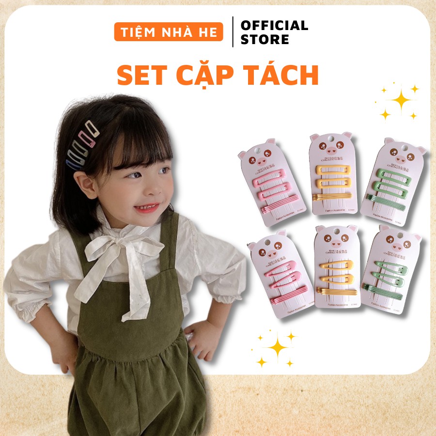 Set cặp tách bấm và kẹp tóc mái tăm candy sweet style Hàn Quốc dễ thương cho bé gái