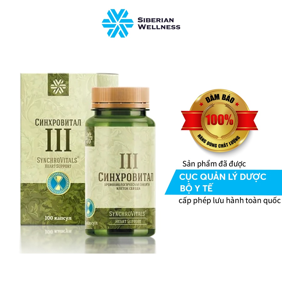 [ GIÁ SỈ ] - Synchrovitals III Siberian Health, hỗ trợ sức khỏe cho trái tim khỏe mạnh - Hộp 100 viên