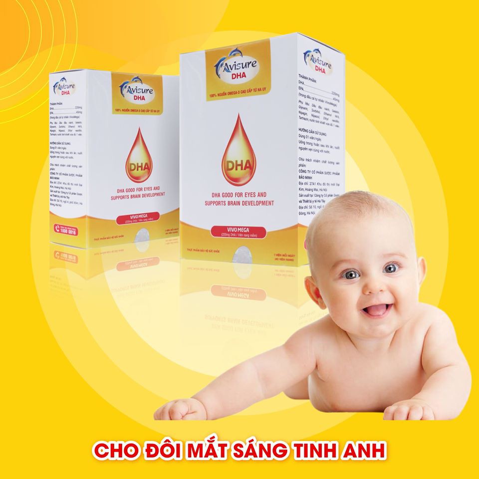 Avisure DHA - Bổ sung DHA cho cơ thể, giúp phát triển não bộ và tốt cho mắt (Hộp 40 Viên)