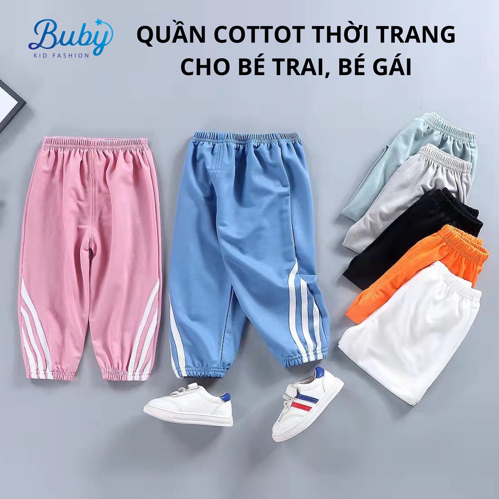 Quần cotton cho bé Buby Q02 chất cotton 100% mềm mát, chống muỗi kiểu dáng thời trang cho bé đi học, đi chơi từ 10-30kg