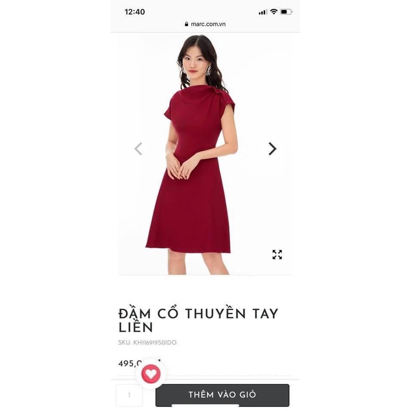 thanh lý đầm marc cổ thuyền size m