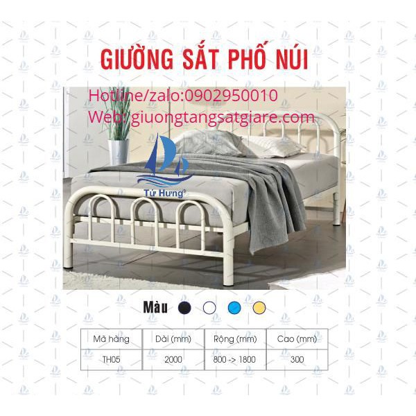 Giường sắt Phố Núi 1m6x2m giường đẹp đơn giản