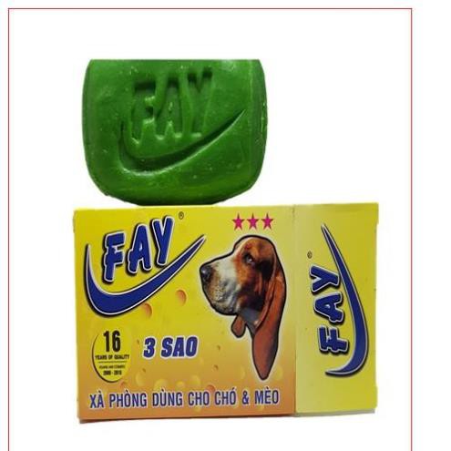 GV- Bánh Xà bông tắm chó mèo FAY 3 sao cục 100gr sạch ve bọ chét, thơm lâu hơn