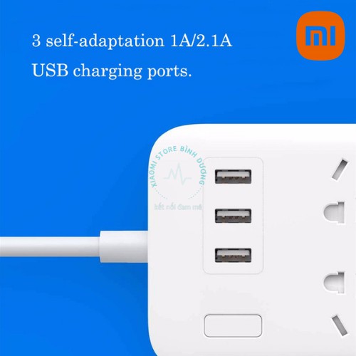 [CHÍNH HÃNG XIAOMI] Xiaomi Mijia Power Strip 6 Socket 3USB Ports 15W 5V 2.1AỔ cắm điện Xiaomi Mi Power Strip