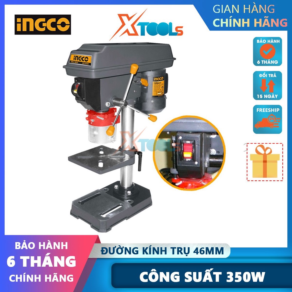 Máy khoan bàn 350W INGCO DP133505 khả năng khoan tối đa 13 mm, chiều cao máy 590mm [CHÍNH HÃNG][XTOOLS]