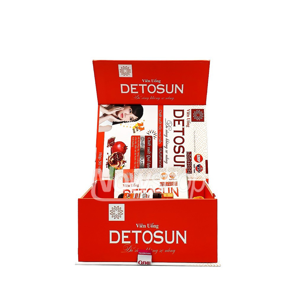 Viên Uống Chống Nắng DETOSUN, bổ sung glutathione giúp đẹp da, chống lão hóa da, bảo vệ da, hỗ trợ giảm nám da, sạm da