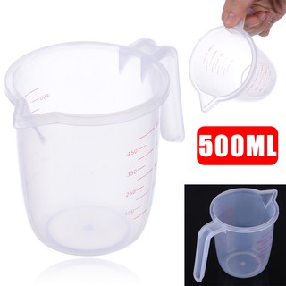 Bbyes 500ml 1 Cups Plastic Measuring Cup Pitcher Tools with Handle & Pour Spout