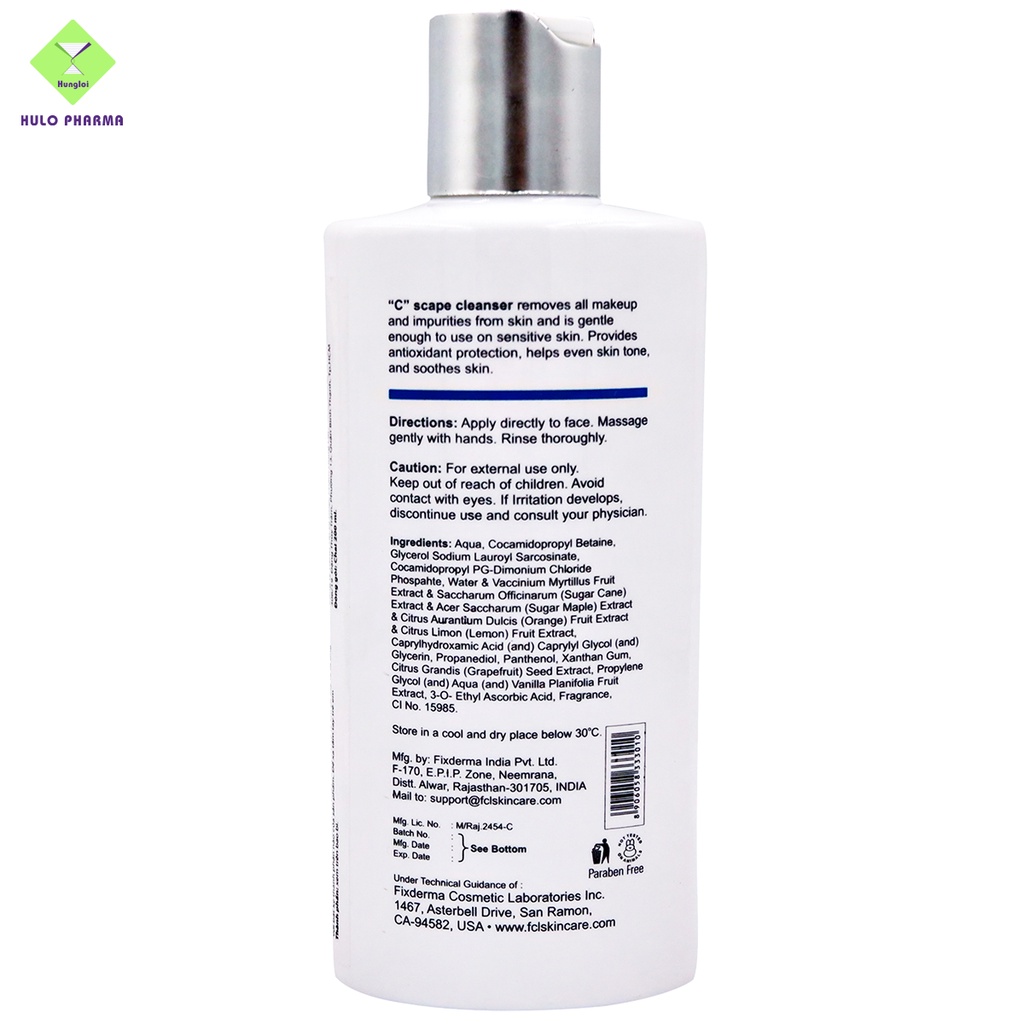 Sữa Rửa Mặt Trắng Da Chống Lão Hoá FCL C Scape Cleanser Giúp Chống Oxy Hóa, Làm Sạch, Sáng, Đều Màu Da 200ml