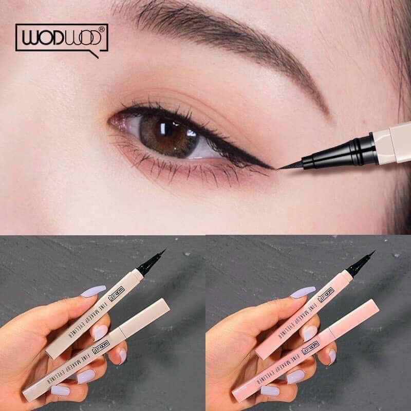 KẺ MẮT NƯỚC BÚT LÔNG WODWOD FINE MAKEUP EYELINER W777 - THÂN HỒNG HÀNG CHÍNH HÃNG - 10596