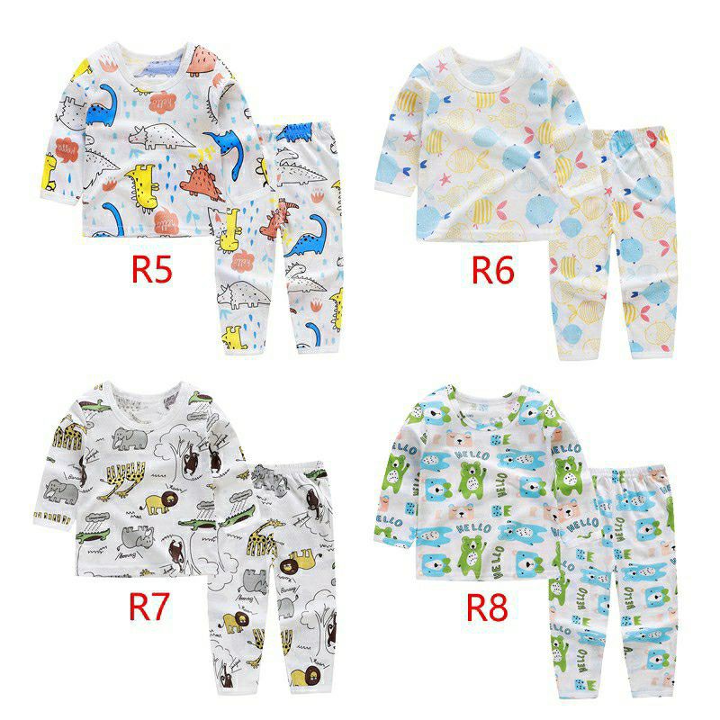 Bộ Cotton Dài Tay Cho Bé Trai, Bé Gái Size 5-15 Kg