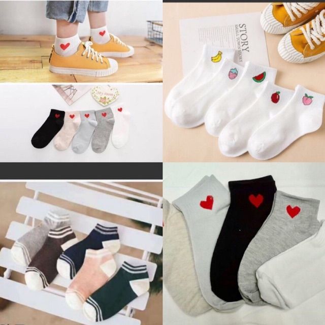 Tất/ Vớ Cổ Hình Tim Hàn Quốc