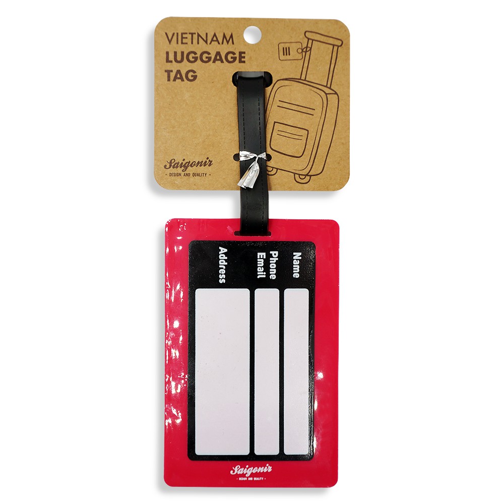 Thẻ tag hành lý vali túi xách balo Luggage Tag hình ảnh Food Hồng