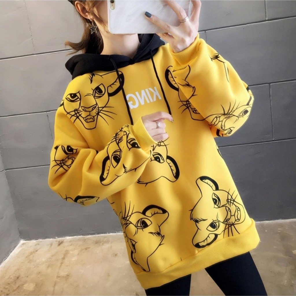 Áo Khoác Nỉ Hoodie KN13 In Hình Vua Sư Tử, Freesize Dưới 60kg | BigBuy360 - bigbuy360.vn