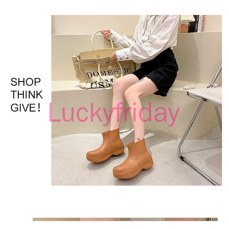 Ủng đi mưa làm từ EVA đế dày tăng chiều cao mũi giày to thời trang cho nữ | BigBuy360 - bigbuy360.vn