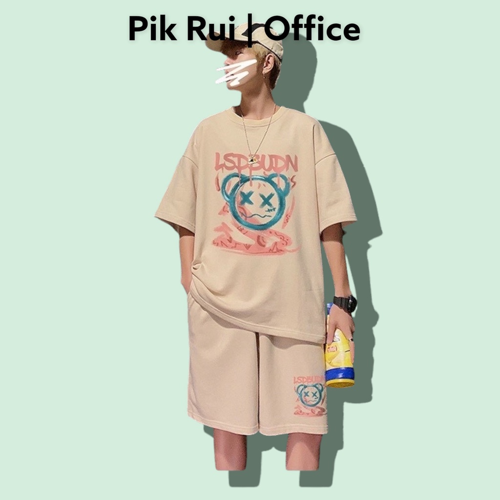 Đồ bộ thể thao nam nữ mặc nhà mẫu Gấu chất thun cotton mềm mịn thoáng mát FREESIZE Phom rộng unisex 40-70kg vừa.