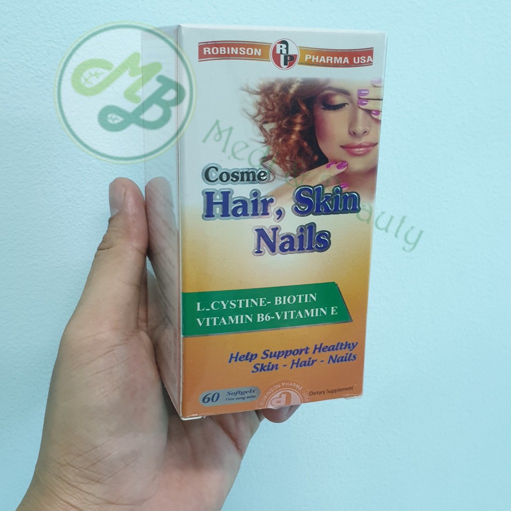 Viên uống ngăn rụng tóc, sáng da, chắc móng COSME - HAIR, SKIN, NAILS  - Medi&Beauty  Chai 60 viên | BigBuy360 - bigbuy360.vn