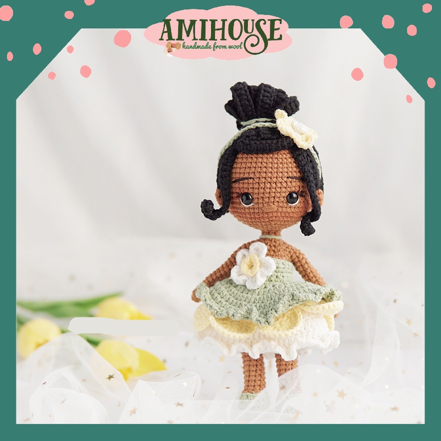 Búp bê Tiana bằng len móc handmade cho bé, Búp bê bằng len móc, 100% sợi cotton - Ami House