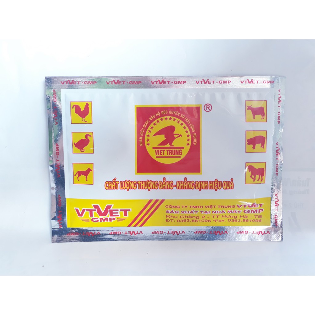 Trị bệnh gà rù, gà toi, mào thâm, sã cánh, phân xanh, phân trắng ở: vịt, gà, ngan, ngỗng-VT AMOXYLIN ( 50g)