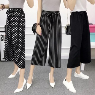 Quần lửng dáng suông ống rộng cạp chun - 3 màu / Quần Cullotes bigsize