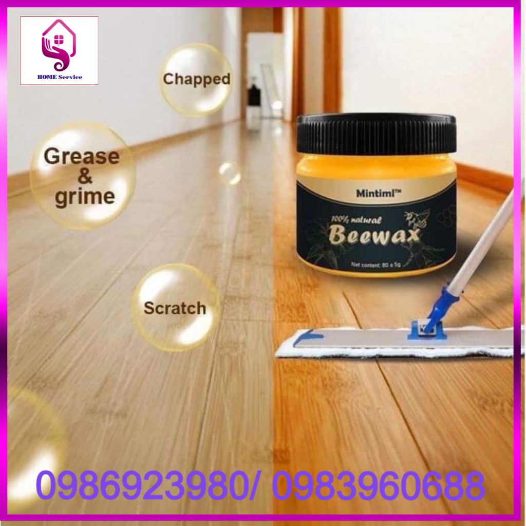 Lọ Sáp Ong Beewax lau gỗ sàn nhà làm mới nội thất nhà, sáng như gỗ mới, tạo bóng, bảo dưỡng bề mặt .