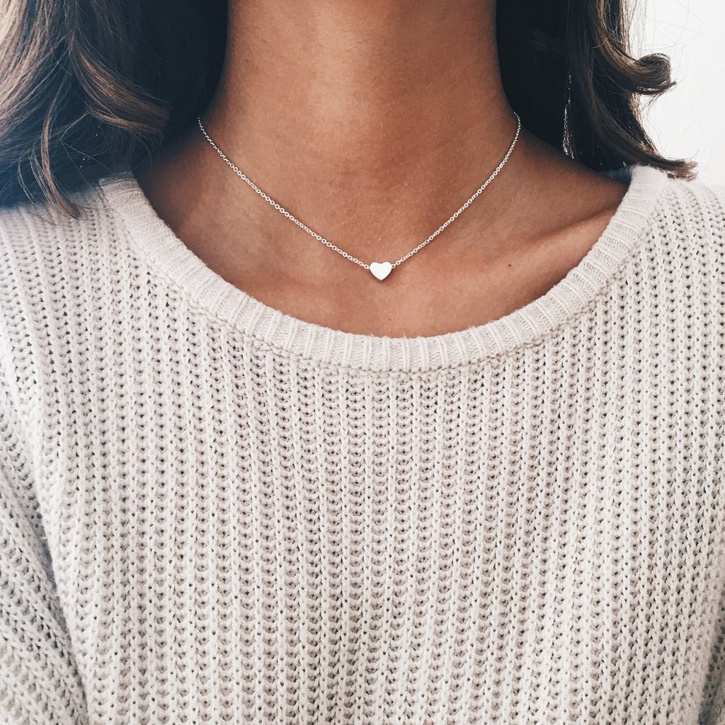 Peach Heart Clavicle Necklace