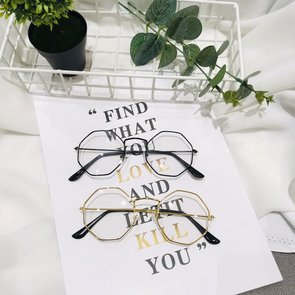 Mắt kính thời trang form đa giác phong cách trẻ trung hiện đại - Hata24h