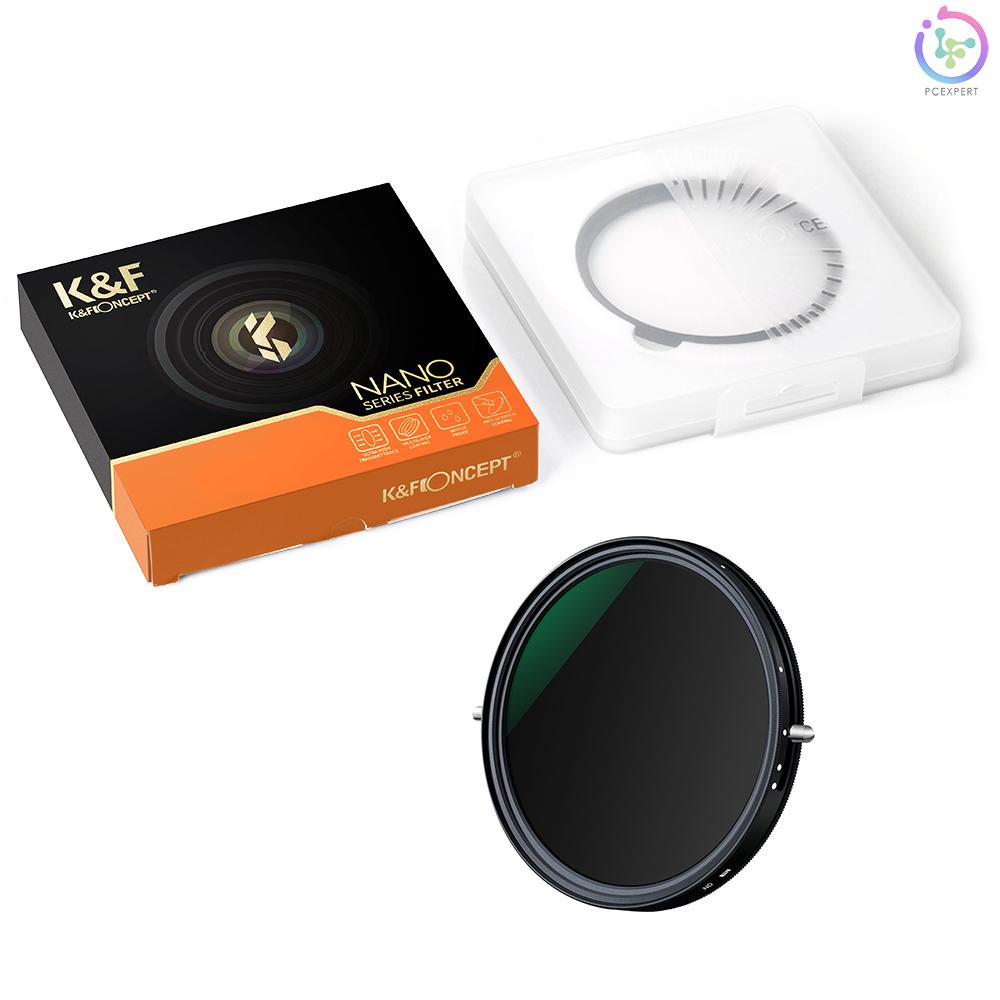 K & F Khái Niệm 67mm Bộ Lọc Điều Chỉnh Được ND 2 Trong 1 5-Stop ND2-ND32 Và CPL Kèm Khăn Lau Cho Ca