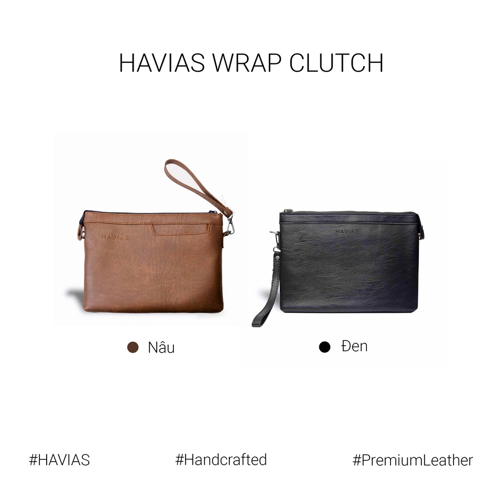 Wrap HAVIAS Clutch túi da bê Calfskin cầm tay | BigBuy360 - bigbuy360.vn