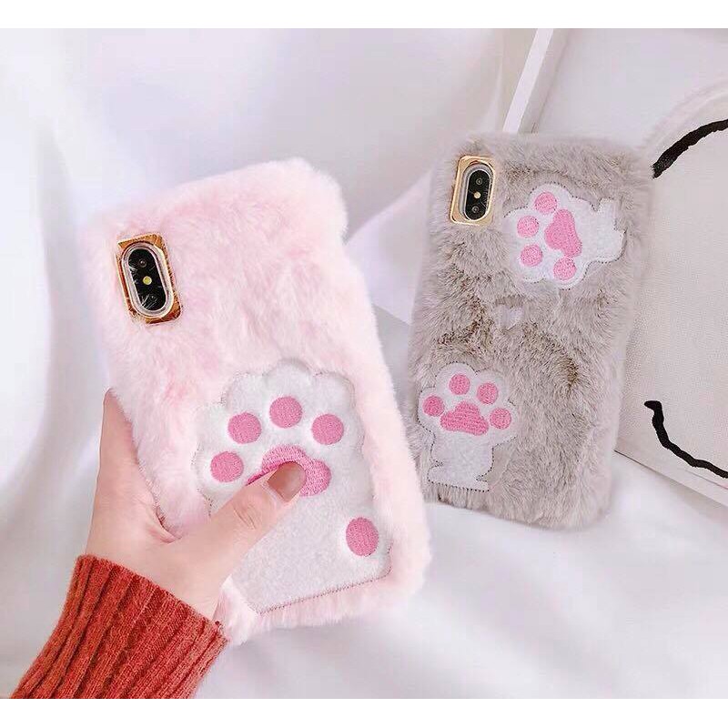 Ốp iphone lông hình dấu chân chó