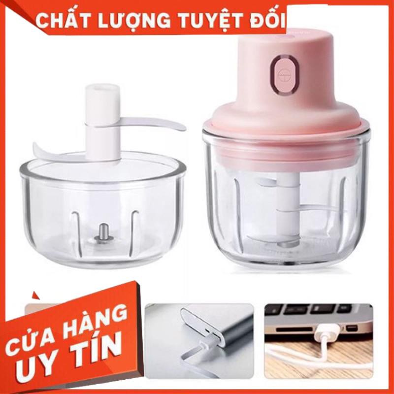 Sale Sốc -  Máy xay tỏi ớt, thịt mini tự động loại xạc pin. . Siroshop.