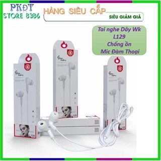 Tai nghe dây wk 🍏siêu cấp🍏 tai nghe chính hãng wk giắc tròn 3.5mm l129 - tai nghe có núm chống ồn