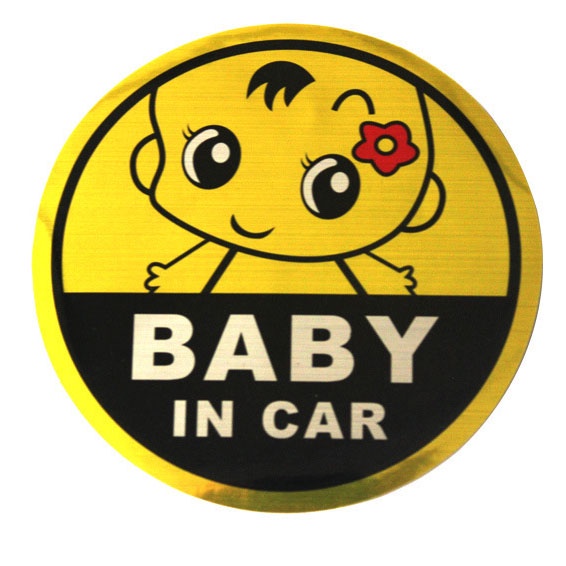 Tem Dán Phản Quang Ô Tô Vàng Đồng Cao Cấp Baby In Car