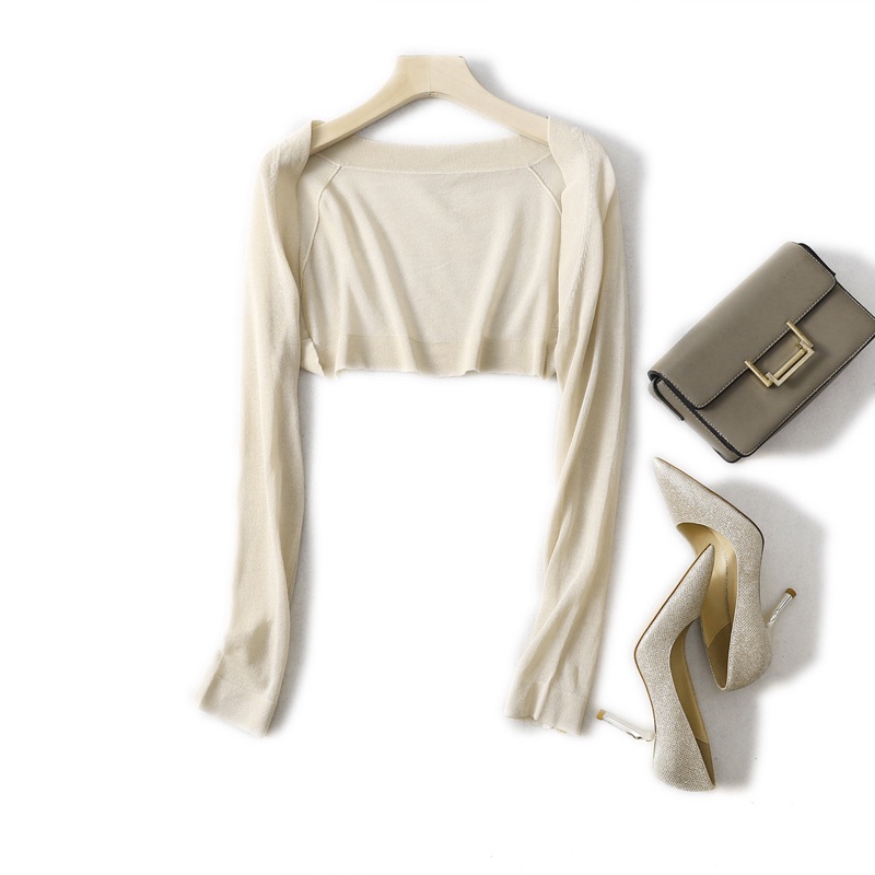 Áo cardigan SUXI dệt kim dài tay màu trơn phong cách Hàn Quốc mới