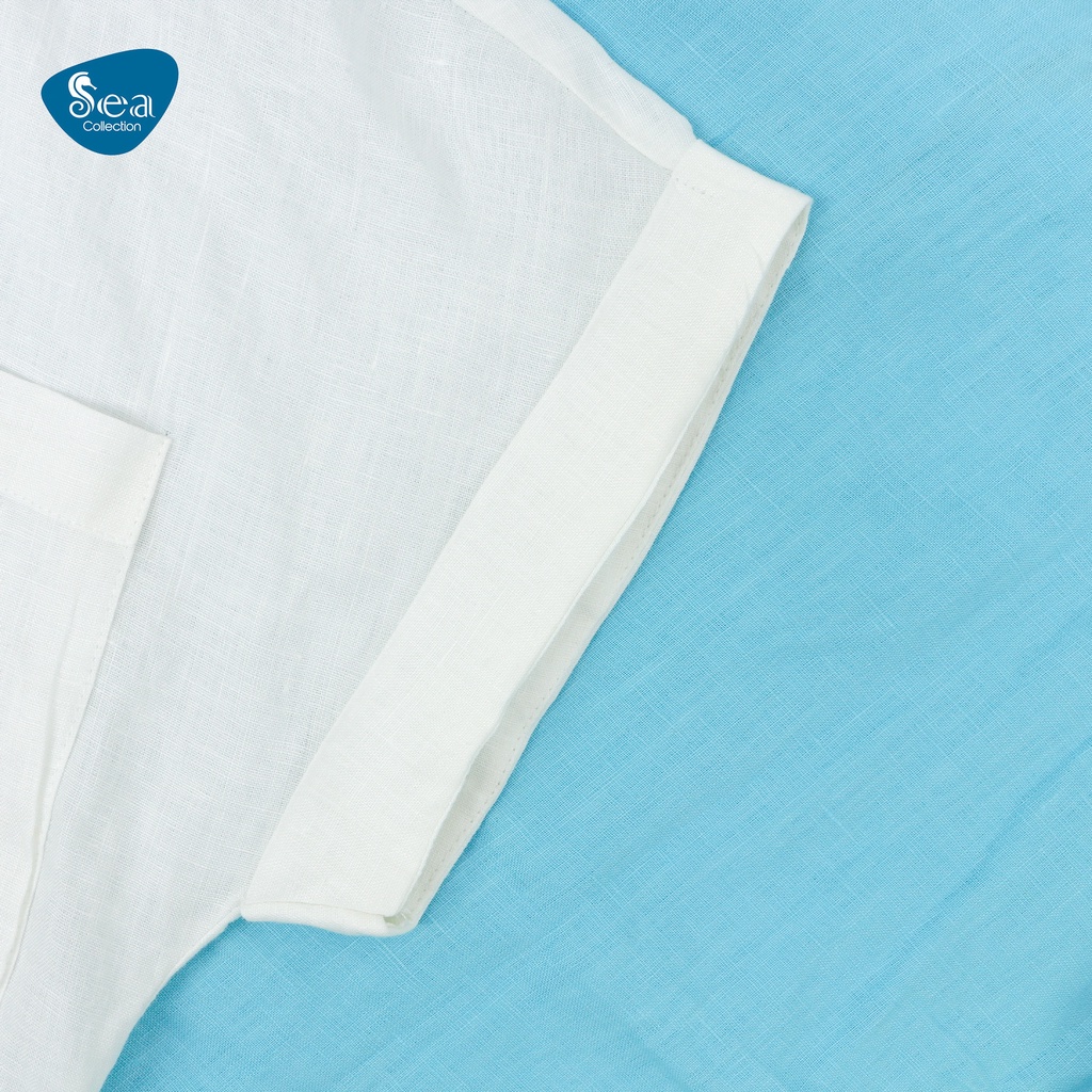 Áo Sơ Mi Đũi Nữ Tay Ngắn Sea Collection Chất Linen cao cấp 10215