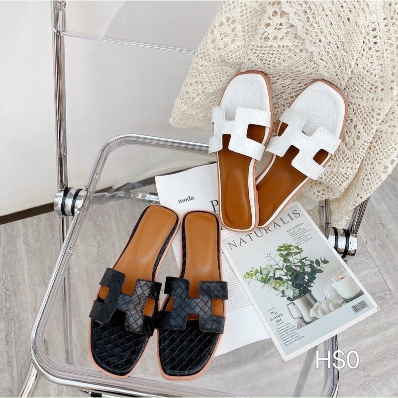 DÉP HM QUAI NGANG SỌC VÂN