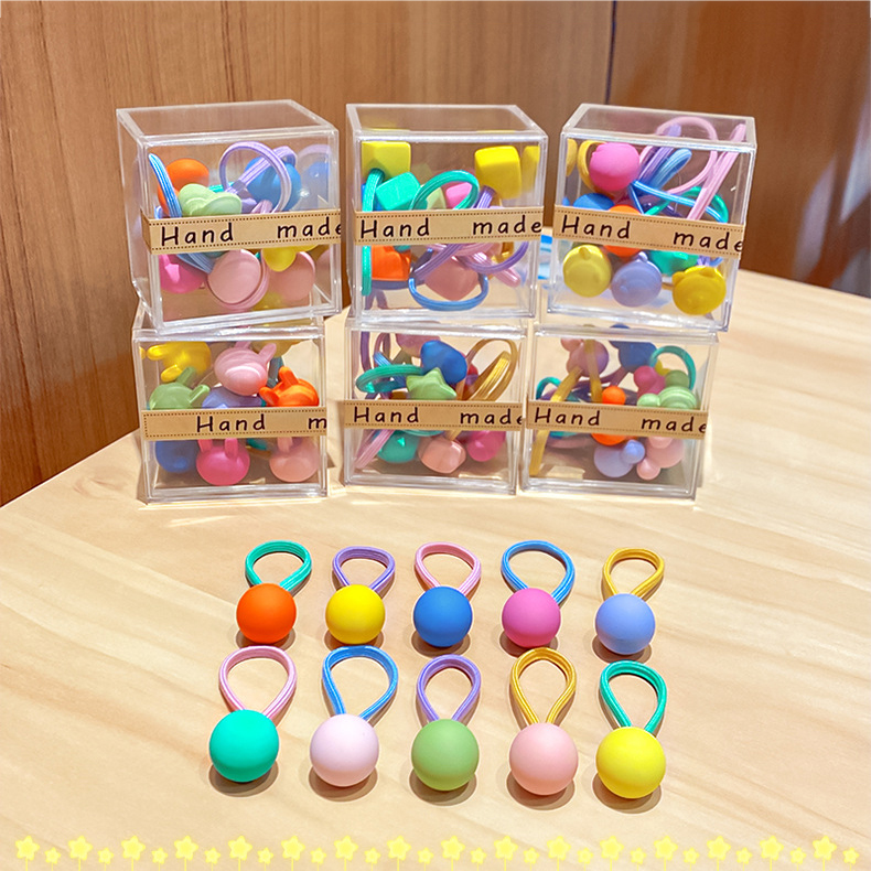 Set 10 Dây Chun Buộc Tóc Nhiều Màu Xinh Xắn Cho Bé Gái