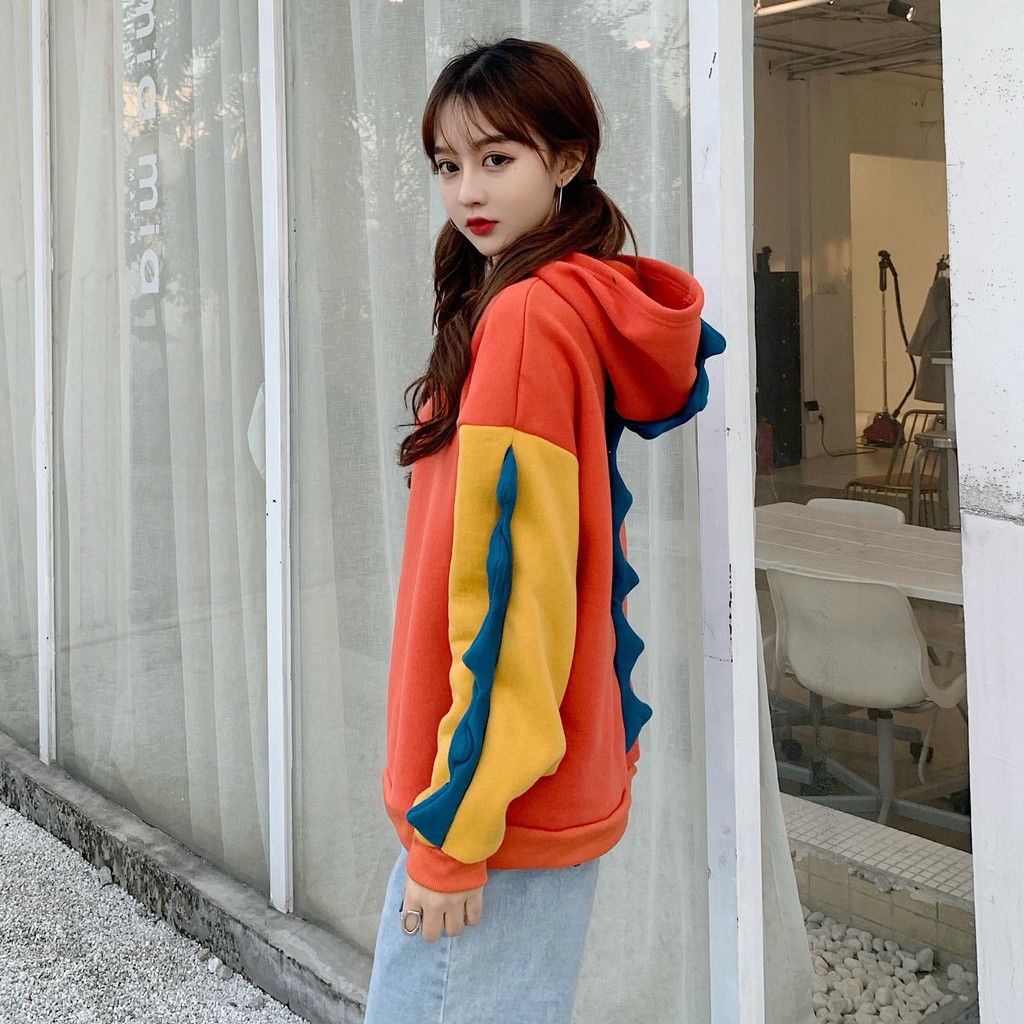 [Mã FAMANU82 giảm 10% đơn 0đ] Áo hoodie khủng long đuôi dài nhóm bạn dễ thương mũ trùm đầu | BigBuy360 - bigbuy360.vn
