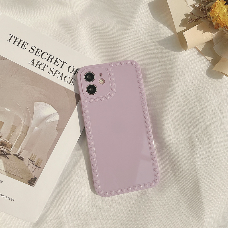 Ốp lưng iphone Ốp lưng iphone Ốp điện thoại silicon trang trí viền trái tim cho iPhone 11 Pro Max X Xr Xs Max 7 8 Plus Se 2020 12 pro max 12 mini 13PROMAX 13MINI 13PRO-RK RK CASE