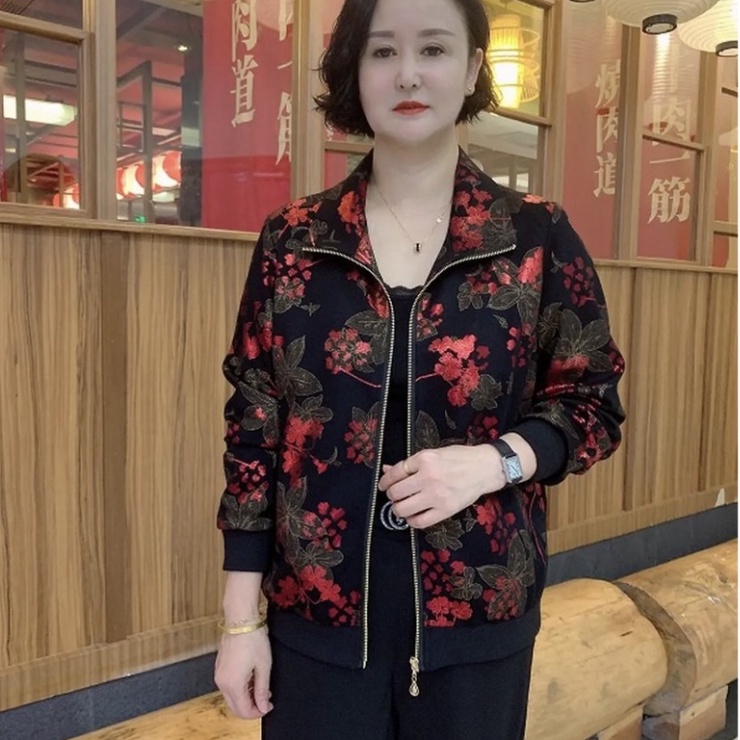 Áo khoác thu đông 2 lớp trung niên - áo khoác cho mẹ chất BC thời trang