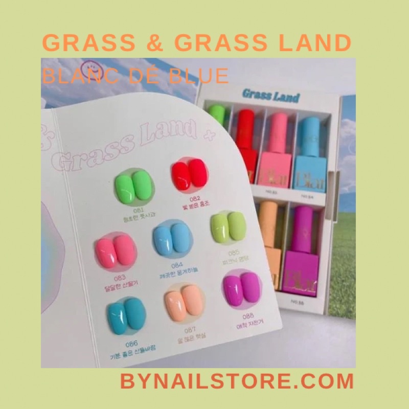 [Blanc dé blue] Bộ sản phẩm sơn gel cao cấp Hàn Quốc mùa hè collection summer Grass Land (8pcs)